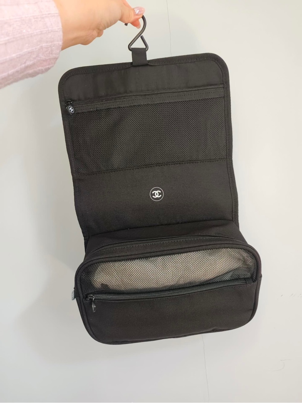 CHANEL Black Hanging Travel Toiletry Organizer